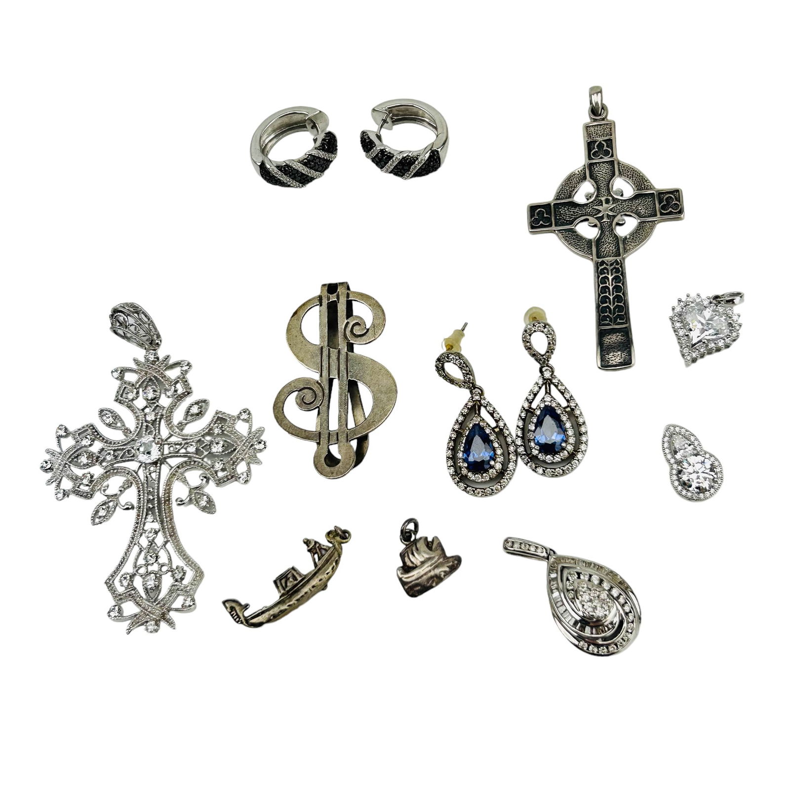 Sterling Silver Earrings Pendant Money Clip 10pc (1 of 7)