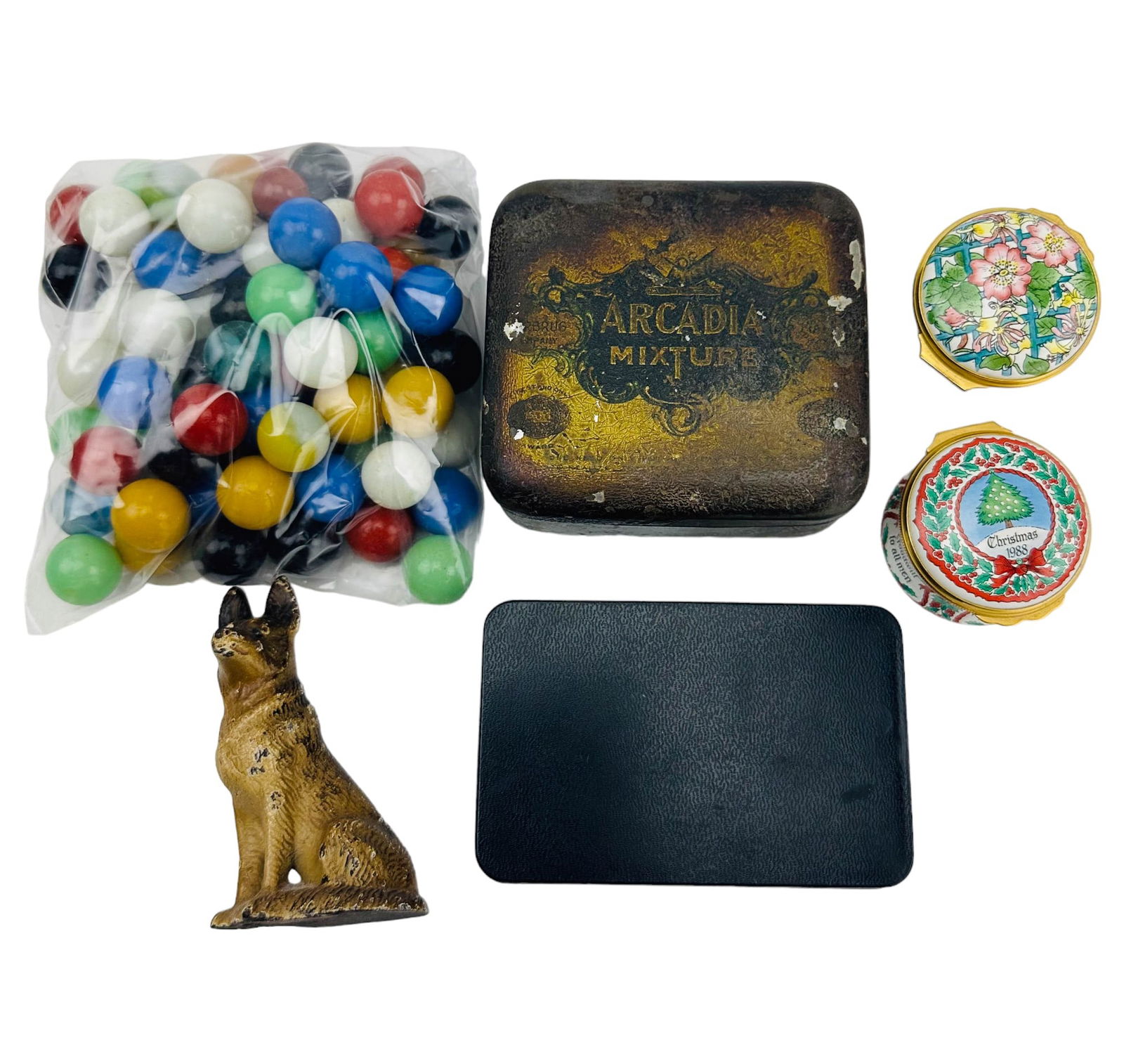 Bucherer Lighter Clock Marbles Dog Enamel Box LOT (1 of 6)