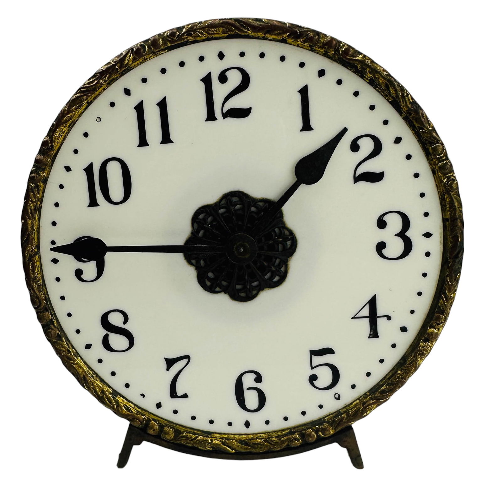 19th C Antique Porcelain Dial Wind Up Table Clock (1 of 4)