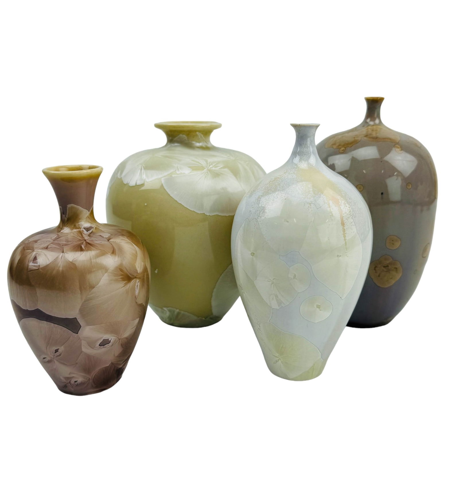 Studio Crafted Art Pottery Crystalline Vases 4pc (1 of 9)