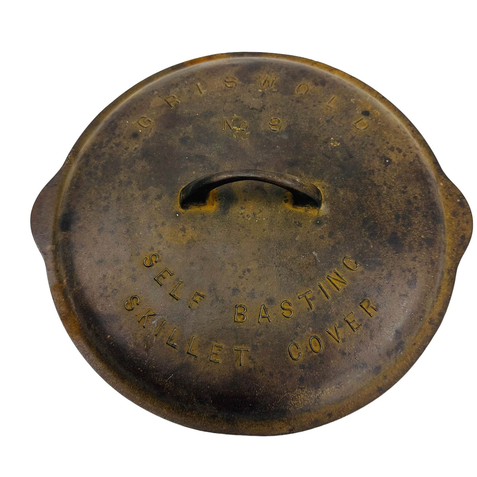 Griswold #9 Cast Iron Self Basting Skillet Cover (1 of 2)
