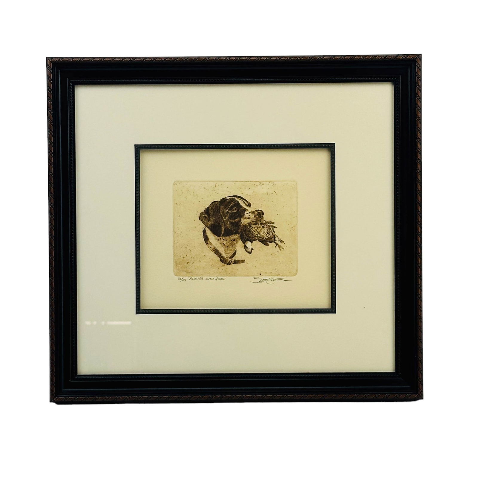 Brett J Smith b1958 Pointer Game Dog Quail Etching (1 of 4)