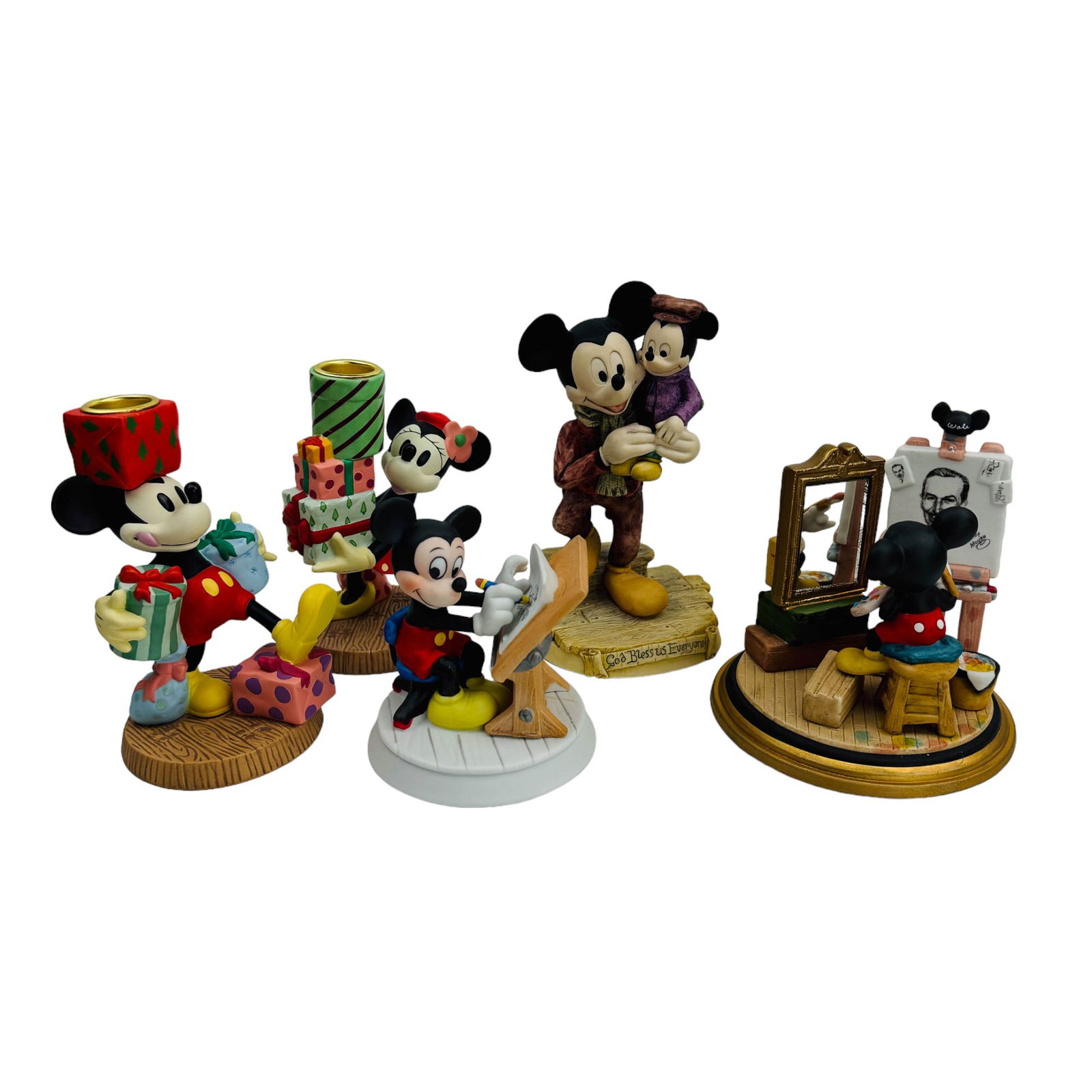 Disney Japan Mickey Mouse Candle Holder Figurine 5p (1 of 5)