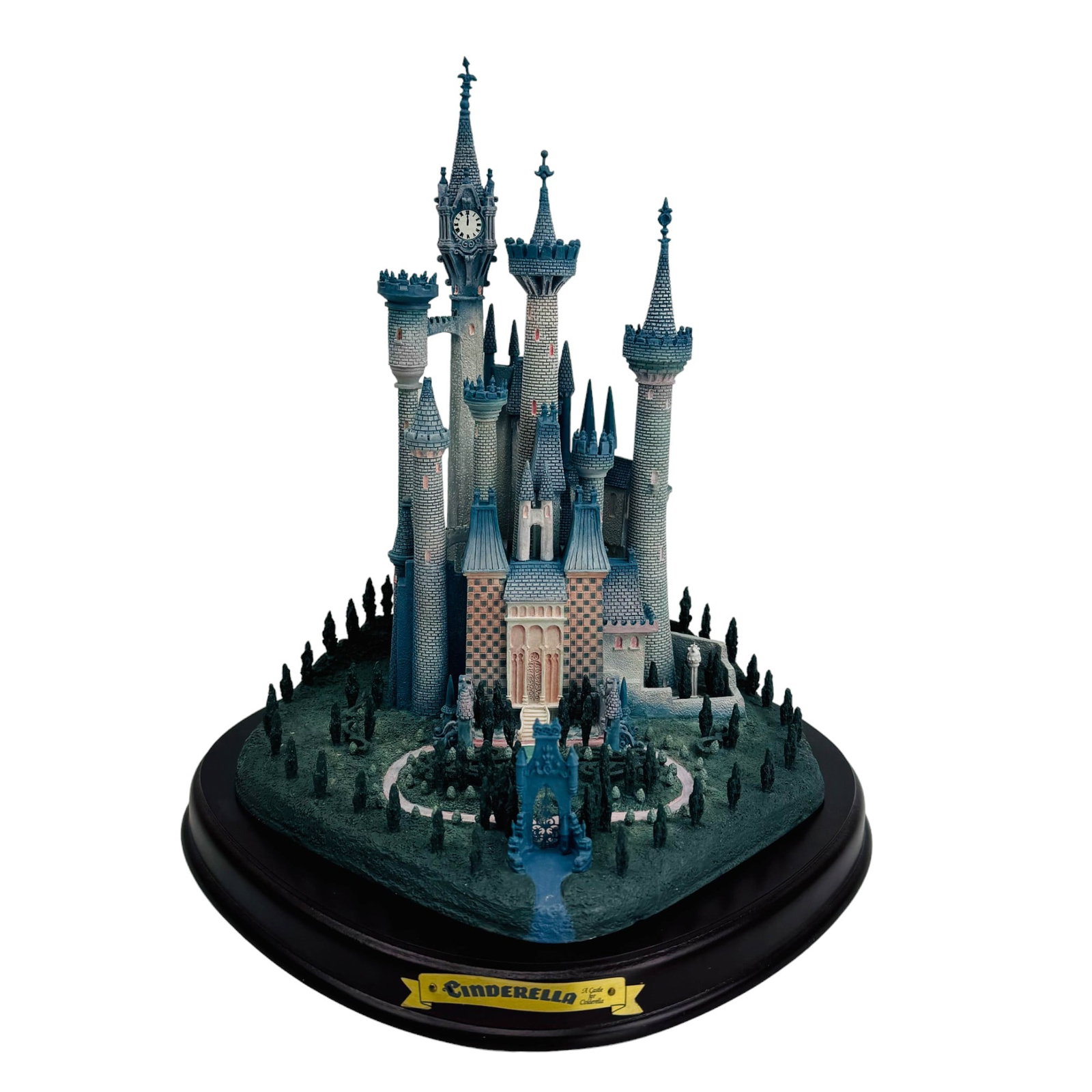 Walt Disney Enchanted Places Castle for Cinderella: Walt Disney Classic Collection ( WDCC ) Sculpture. Released as part of the Enchanted Places. Features the castle with several towers, the front featuring a garden. Accompanied with a COA. Designed to 