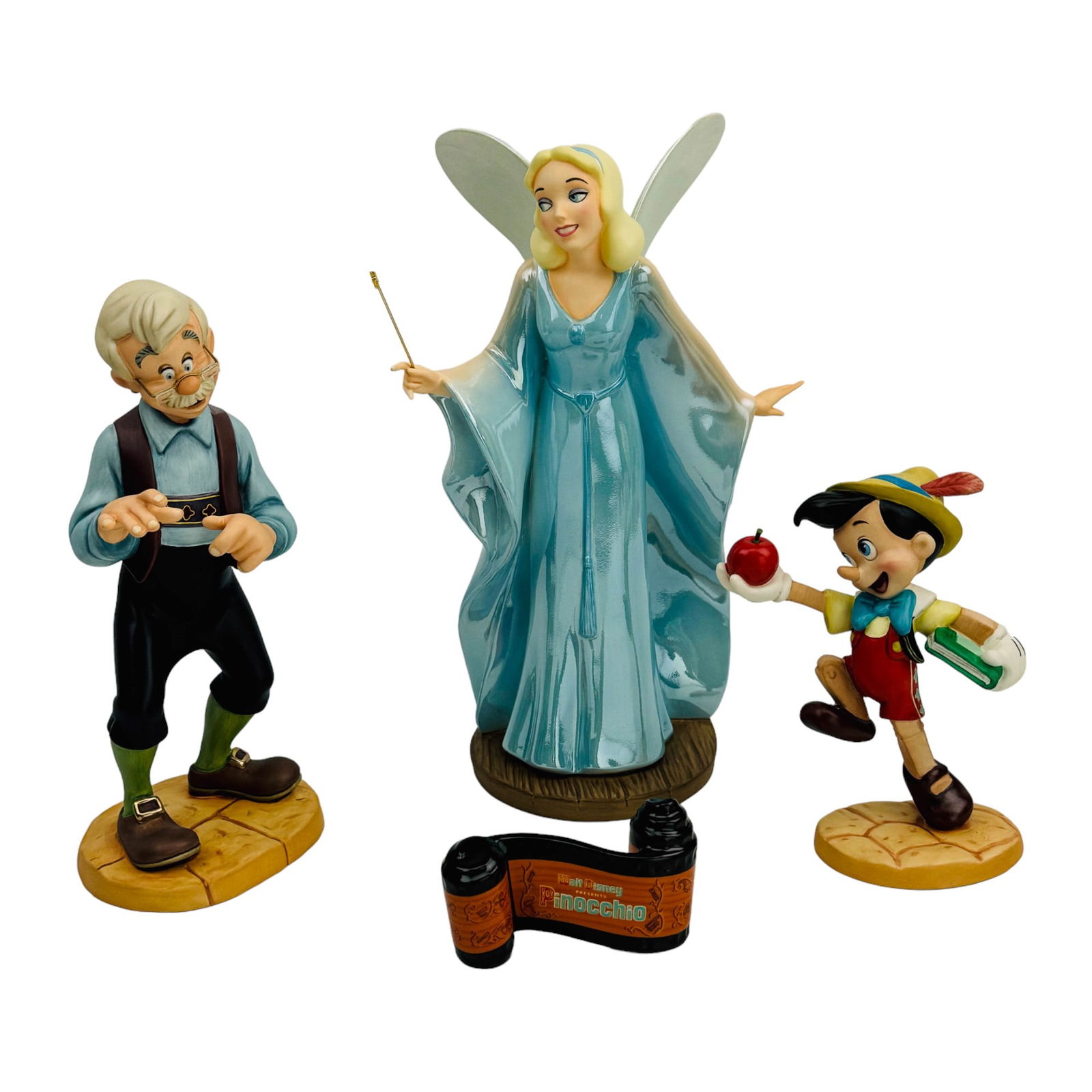 Disney Pinocchio Fairy Geppetto Figurine Reel 4pc (1 of 5)