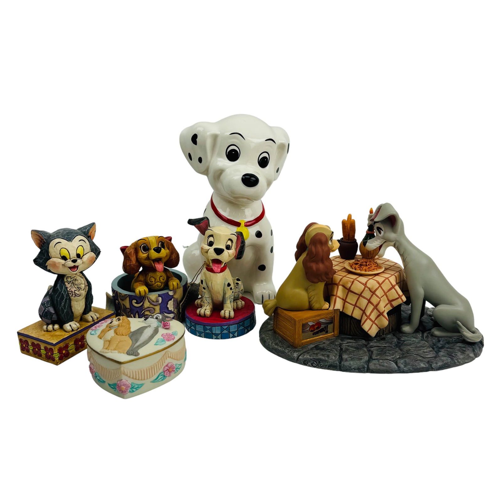 Walt Disney Lady & Tramp Dog Cat Figurines 6pc Lot