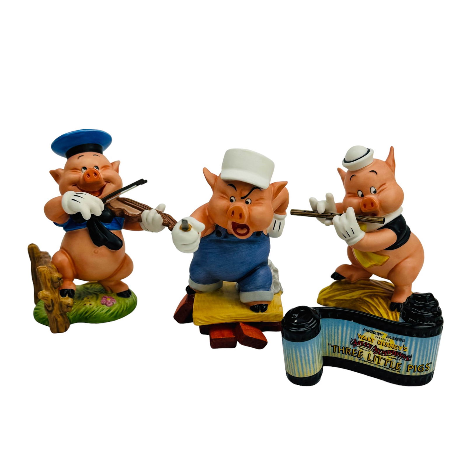 Walt Disney Three Little Pigs Figurine w/ COA 4pc (1 of 9)