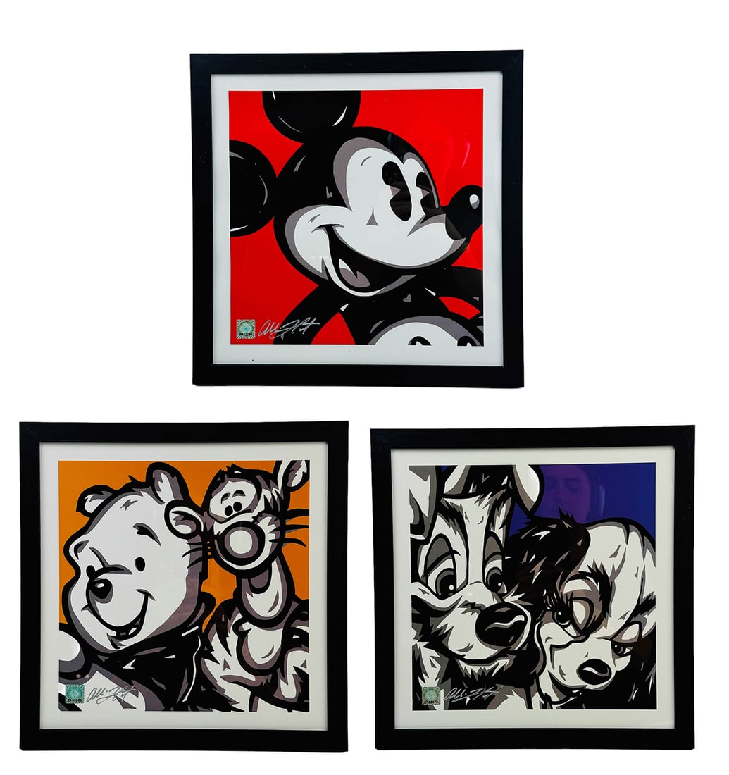 Allison Lefcort Disney Lady Tramp Mickey Litho 3pc (1 of 6)