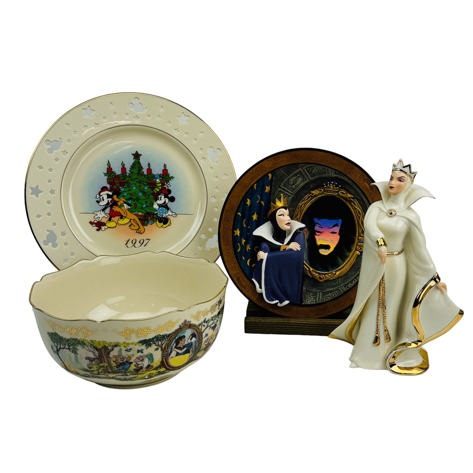 Lenox Disney Snow White Mickey Mouse Plate Bowl 4p (1 of 7)