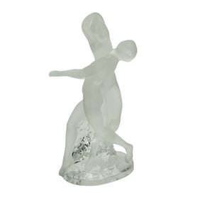 Lalique Crystal Deux Danseuses Art Glass Sculpture