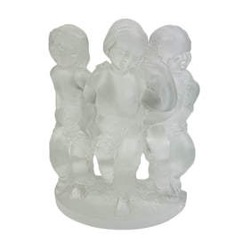 Lalique Crystal Luxembourg Nude Cherub Sculpture