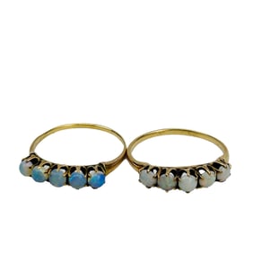 Antique Victorian Opal 14K Gold Rings Size 6 - 6.5