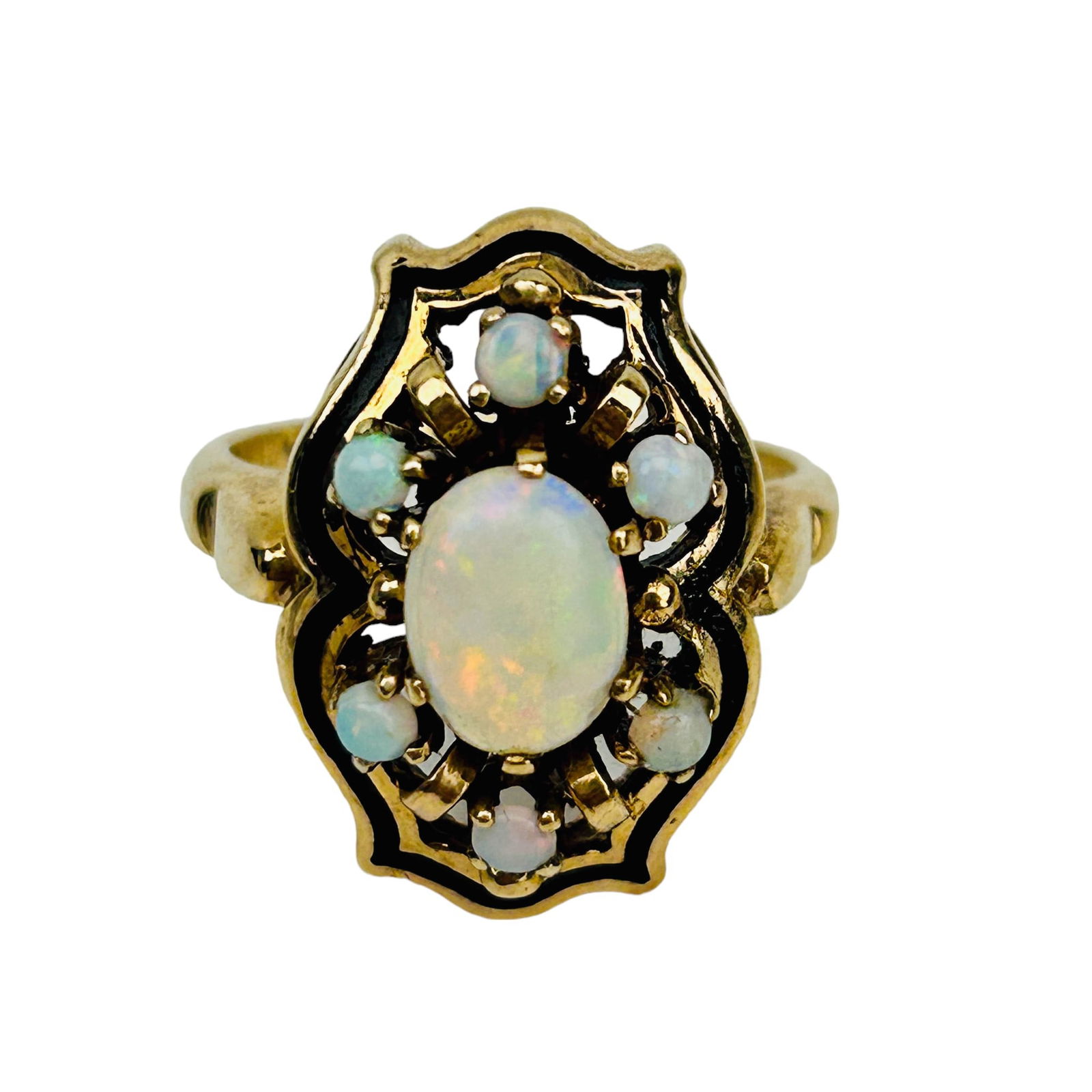 Antique Victorian Opal 10K Gold Ladys Ring Sz 7.5 (1 of 3)