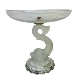 Baccarat Crystal Art Deco Dolphin Fish center bowl