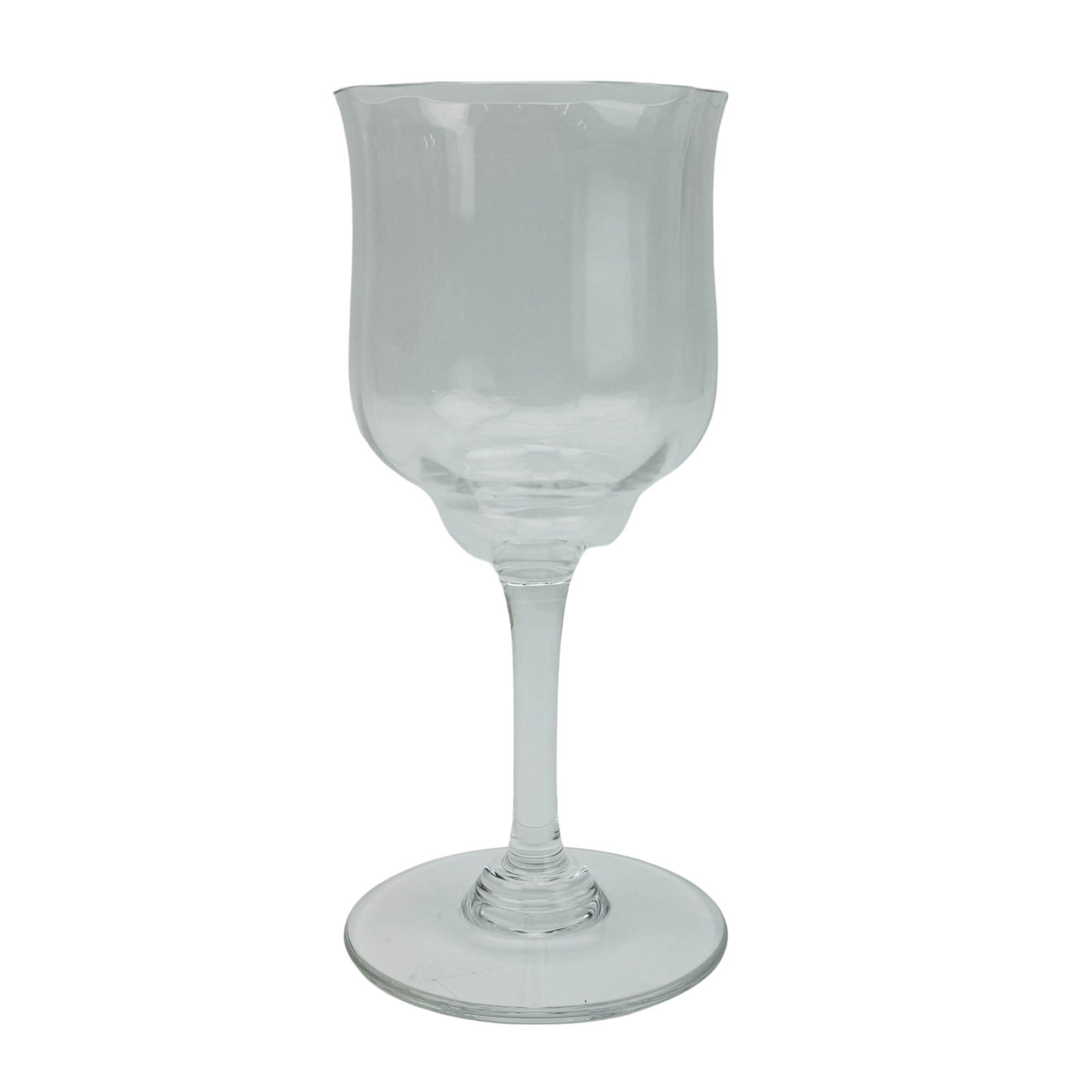Baccarat Crystal Capri Optic Claret Wine Goblet 6p: Manufacturer : Baccarat. Country of origin : France. Pattern : Capri Optic. Circa : 1969. Type : Bar Barware Claret Wine Glasses. Design on each bowl features a subtle vertical ribbed design over a sl