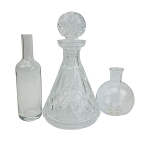 Waterford & Baccarat Crystal Decanter Bottle Vase