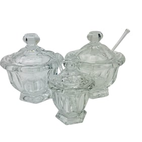 Baccarat Crystal Bretagne Jam Jelly Jar Spoon LOT