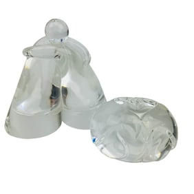 Steuben Turtle Dove Heart & Embracing Couple 2pc