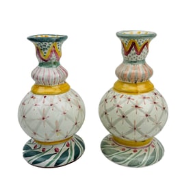Mackenzie Childs Pottery Brighton Pavilion Vases