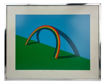 Patrick Hughes b.1939 Rainbow Colored Screen Print