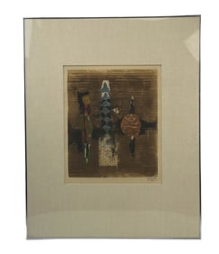 Johnny Friedlaender 1912-1992 Abstract Etching COA