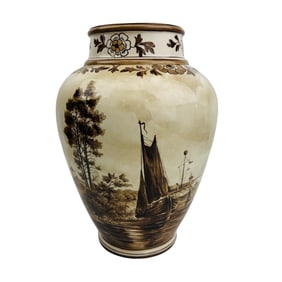 Villeroy Boch Sailboat Windmill Landscape Vase 12"