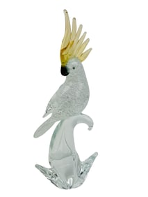 Murano Mid Century Parrot Bird Art Glass Sculpture