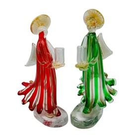 Murano Italian Studio Art Glass Angel Candle Holder