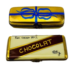 Limoges France Rochard Porcelain Trinket Box 2pc