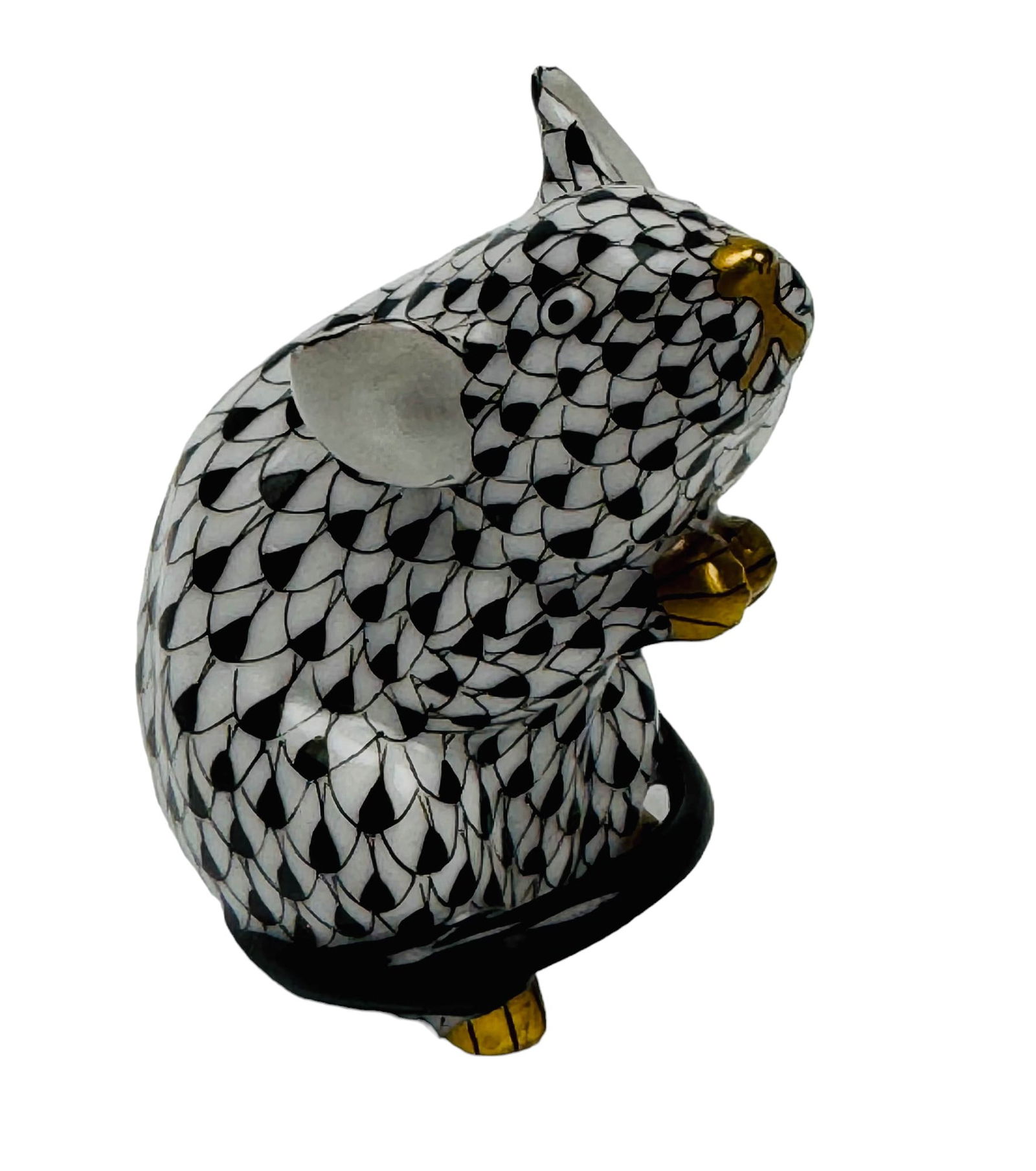 Herend Porcelain Black Fishnet Rat Mouse Figurine (1 of 4)