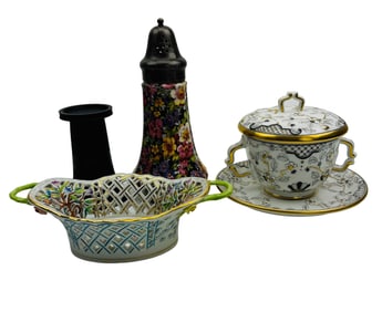 Royal Vienna Herend James Kent Wedgwood 4pc LOT