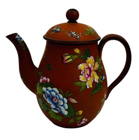 Wedgwood Rosso Antico Terracotta Enamel Pot w Lid