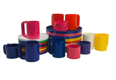 Massimo Vignelli Heller Rainbow Dinnerware 27p LOT