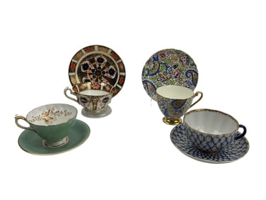 Shelley Aynsley Lomonosov Crown Derby Cups Saucers