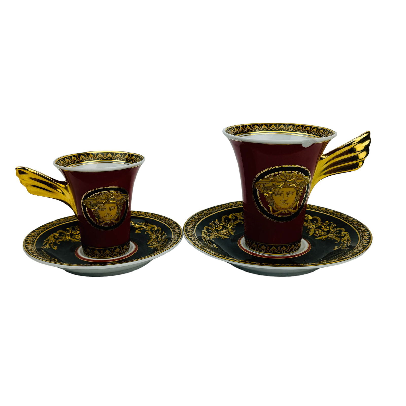 Rosenthal Medusa Red Versace Cup Saucer 4pc LOT (1 of 8)
