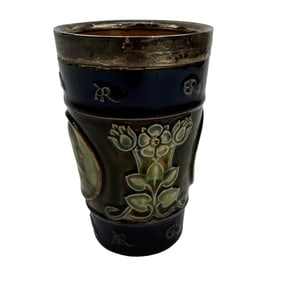 Doulton Lambeth Queen & King Coronation Beaker Cup