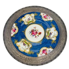 Sterling Mounted Crown Staffordshire Charger Plate