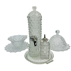 Fostoria American Clear Jar Covered Butter Bowl 4p