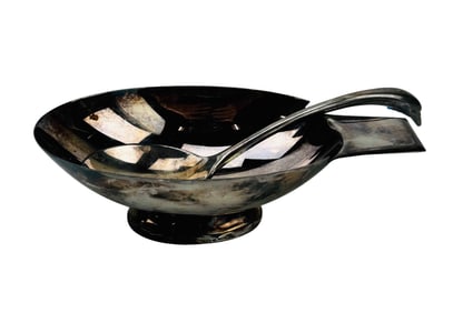 Christofle Silverplate Gallia Swan Sauce Boat 2pc