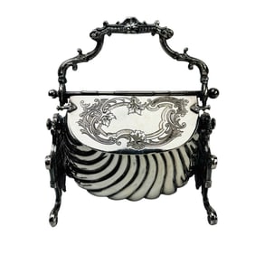 Antique Silverplate Floral & Scroll Biscuit Box