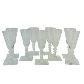 Hawkes Crystal Foley Bar Barware Sherry Glass 9pc