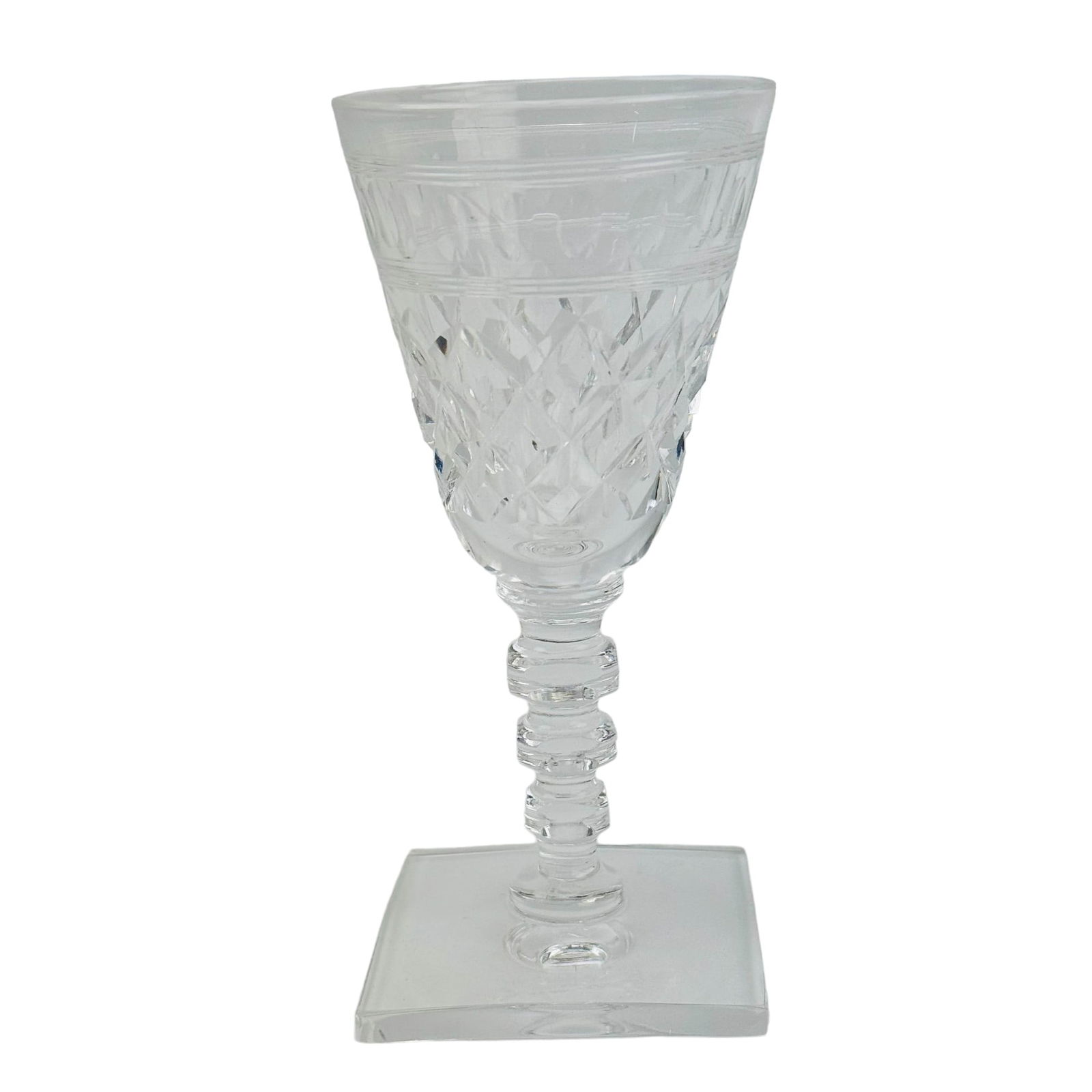 Hawkes Crystal Foley Bar Barware Wine Glass 12pc: Manufacturer : Hawkes. Country of origin : United States. Pattern : Foley. Status : Discontinued. Type : Sherry Glass Goblets. Design features concave ovals over a cross hatch pattern, the faceted kno