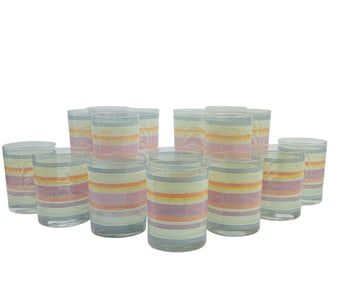 Cera Mid Century Barware Glass Lowball & Highball