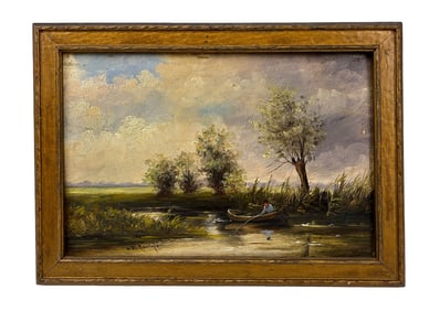 Antique Hudson River School Oil Painting SIGNED