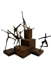 Aharon Bezalel 1926-2012 Dancers Bronze Sculpture