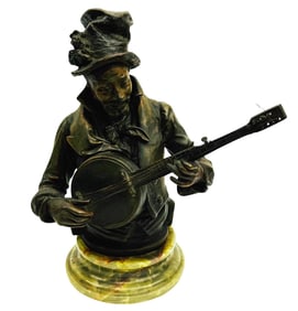 Bronze Type Banjo Music Player After Pietro Calvi