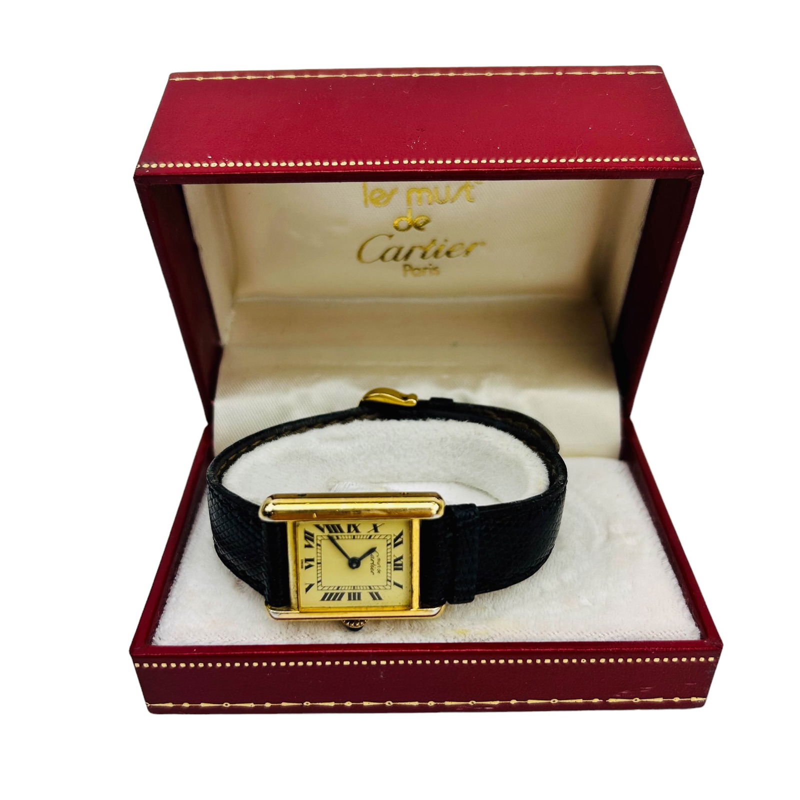 Cartier Paris Ladies Gold Plated Tank Watch w/ Box (1 of 4)