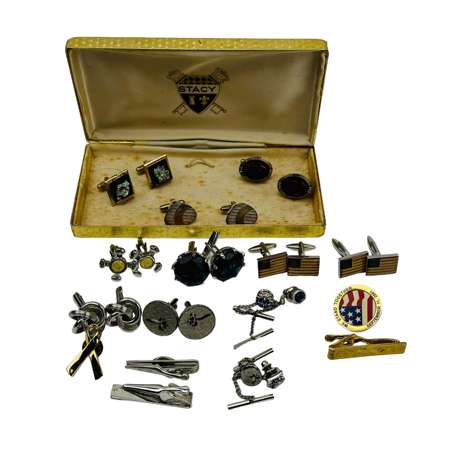 Tie Tacks and Cufflinks Estate Lot of 18 Pieces (1 of 5)