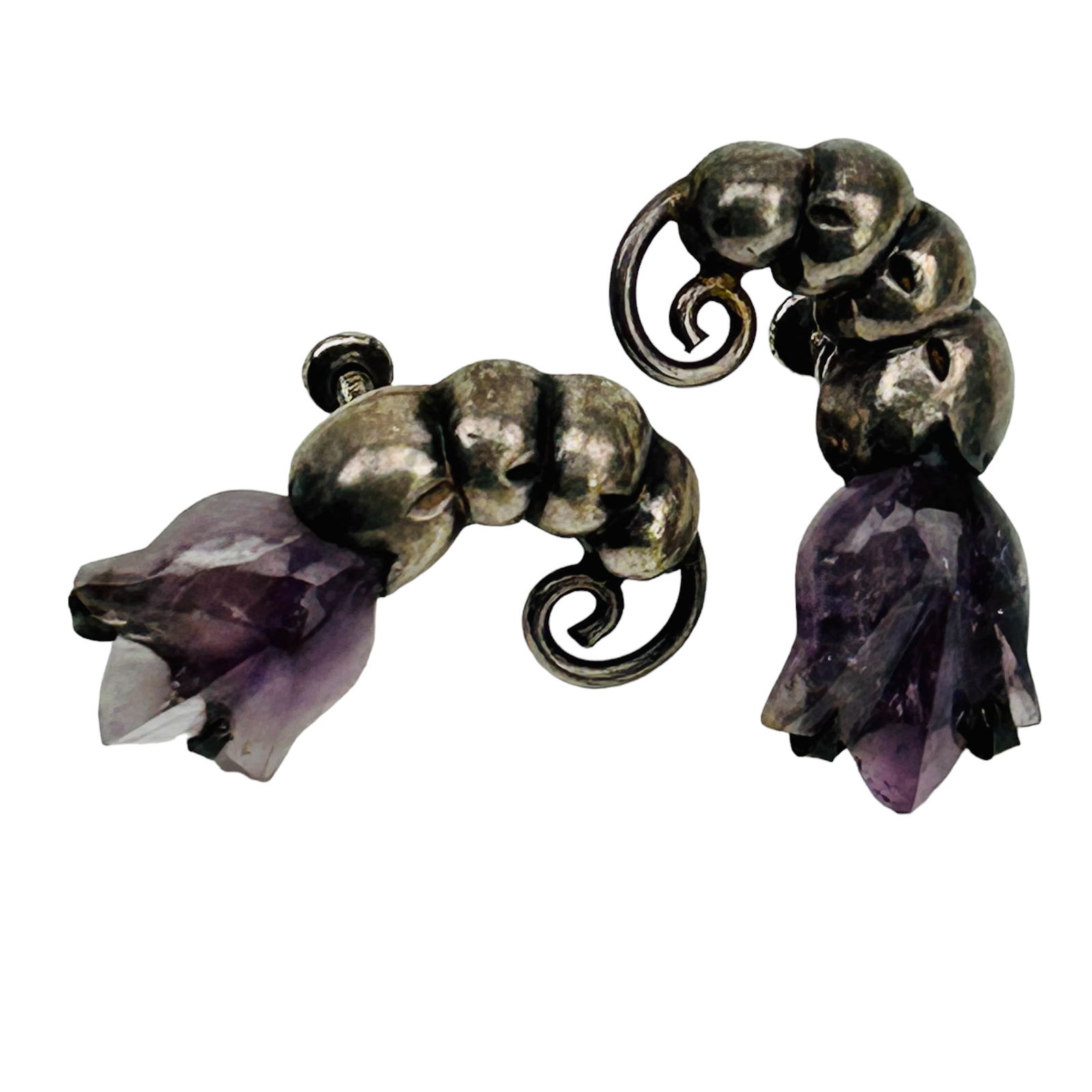 Spratling Taxco Mexico Sterling Amethyst Earrings (1 of 2)
