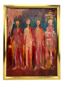 Paul Klepa Abstract Figural Oil Painting SIGNED